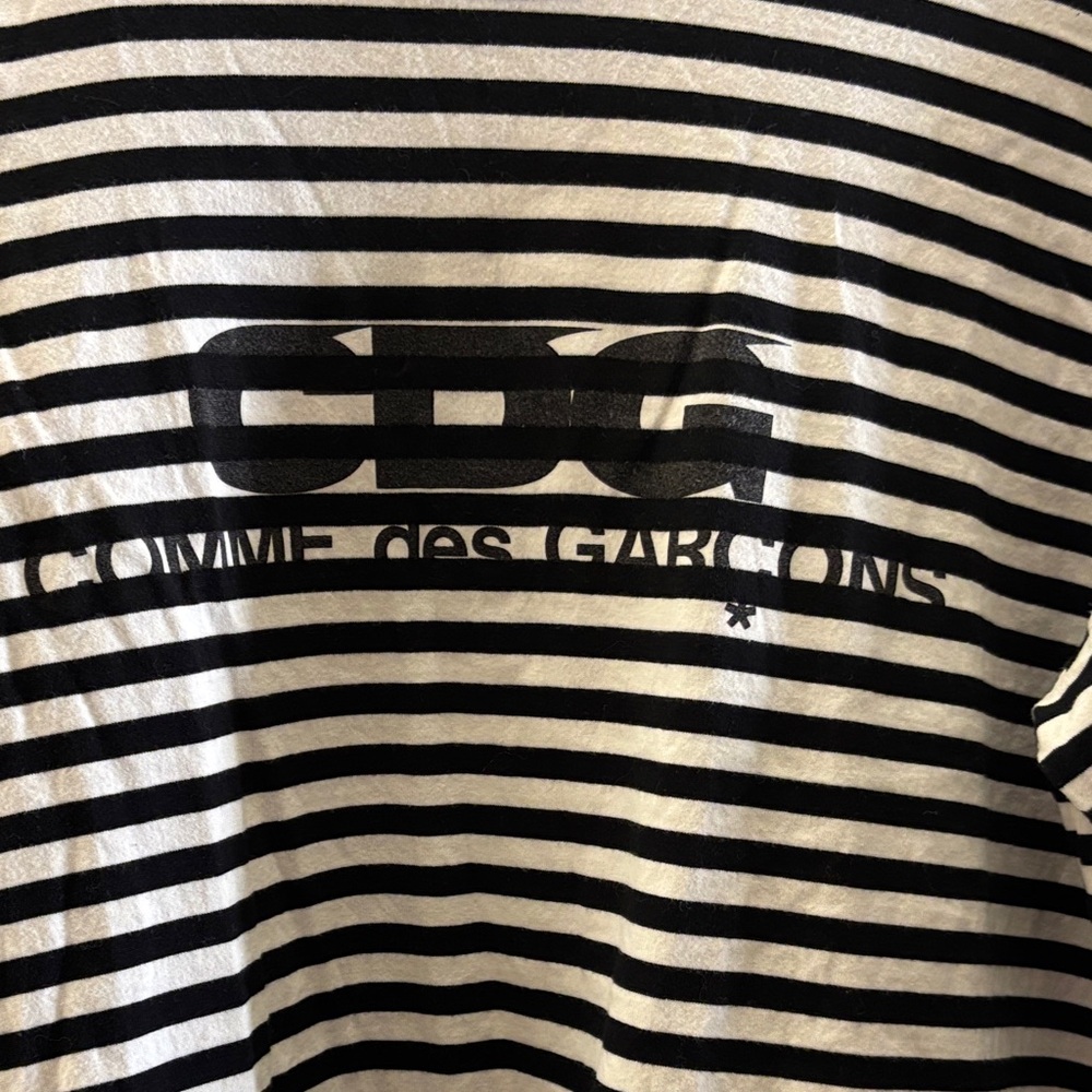 Comme des Garcons Black and White Striped Tee - Picture 2 of 2